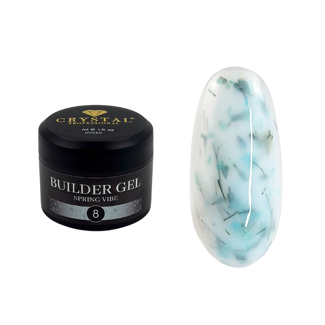 żel budujący z kwiatami Spring Vibe #8 Crystal Pro Hema&tpo Free