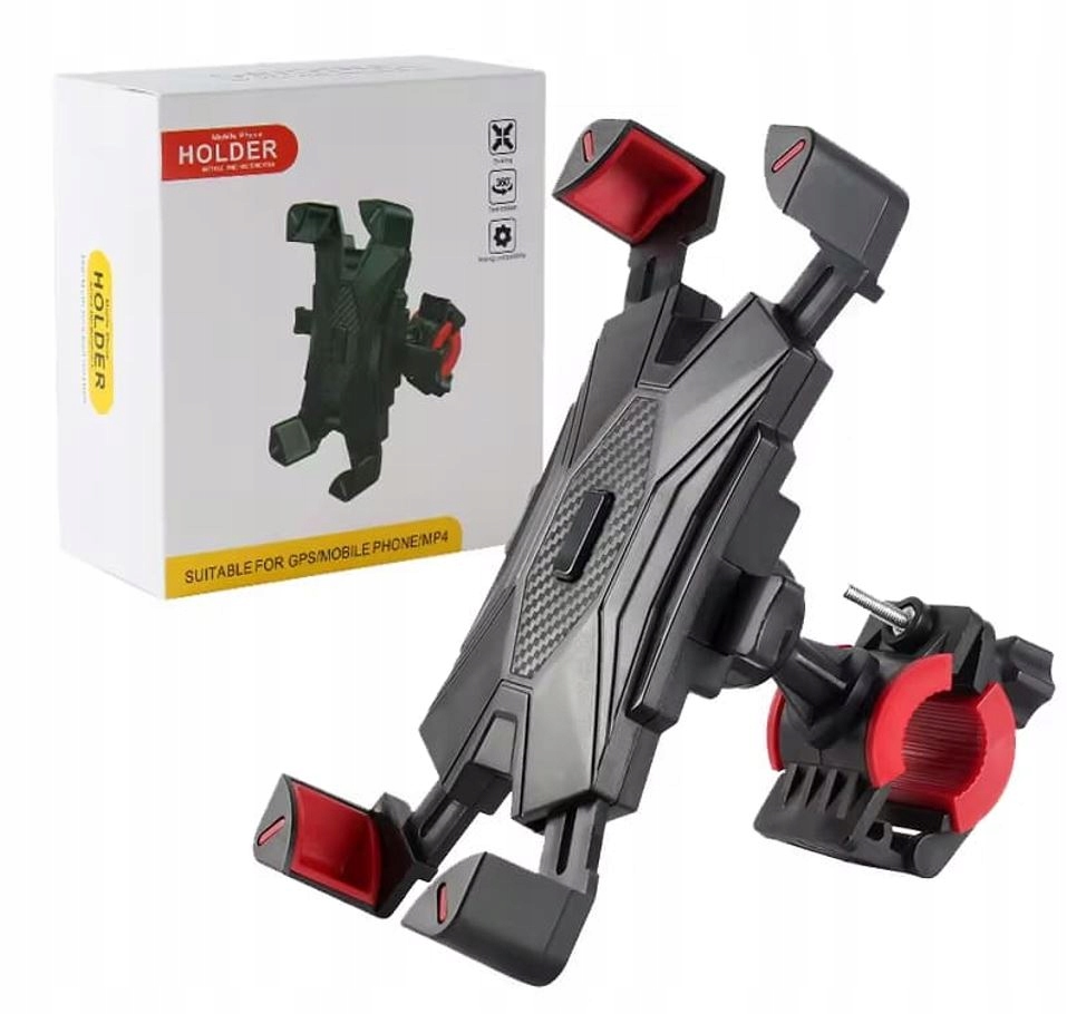 UCHWYT ROWEROWY DO TELEFONU OBROTOWY O 360 ° - CZERWONO-CZARNY Marka Ercole