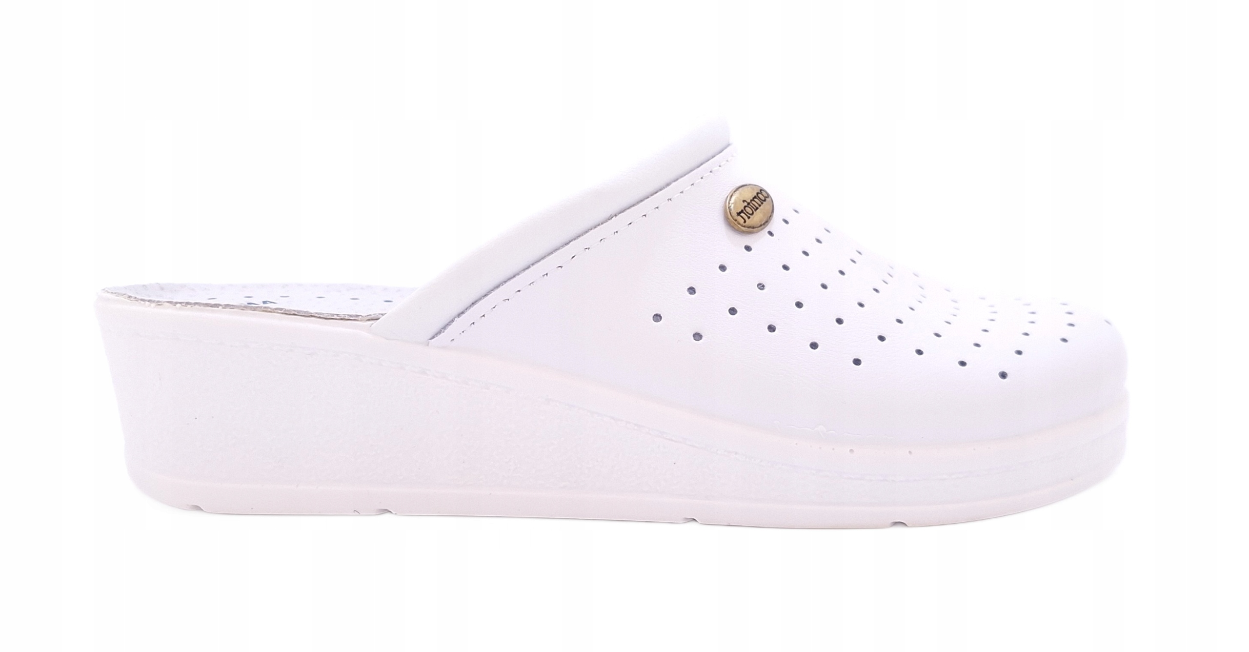 Nazouváky zdravotní kožené pantofle Sanital Flex 707/I bílé r36