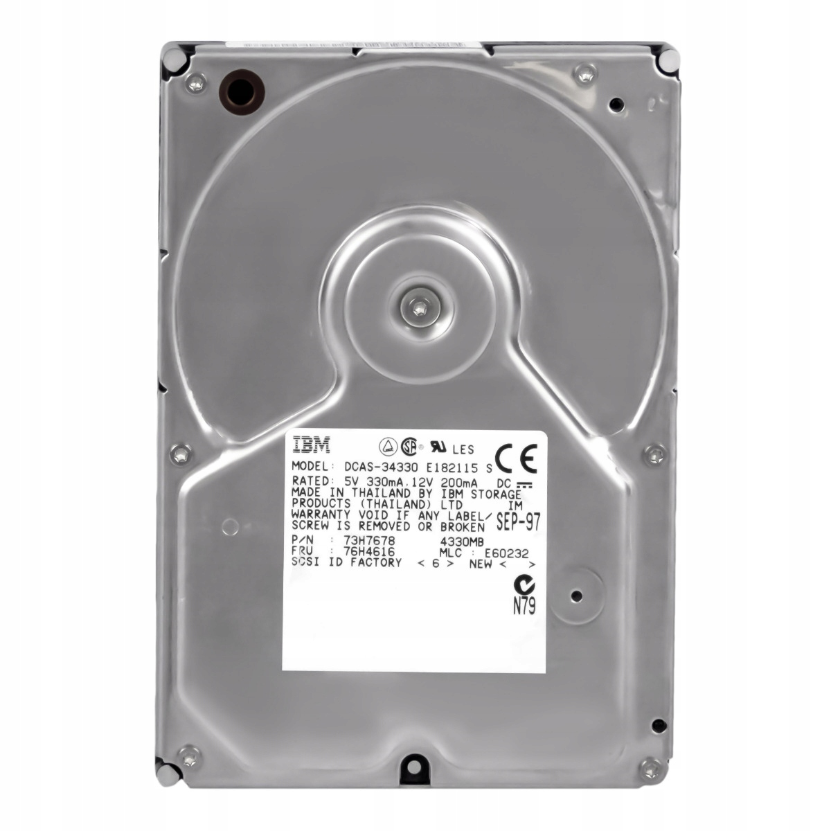 Ibm 76H4616 73H7678 4.3GB 5.4K Scsi 3.5" Hdd 4,3 Gb Scsi disk 3,5 palce