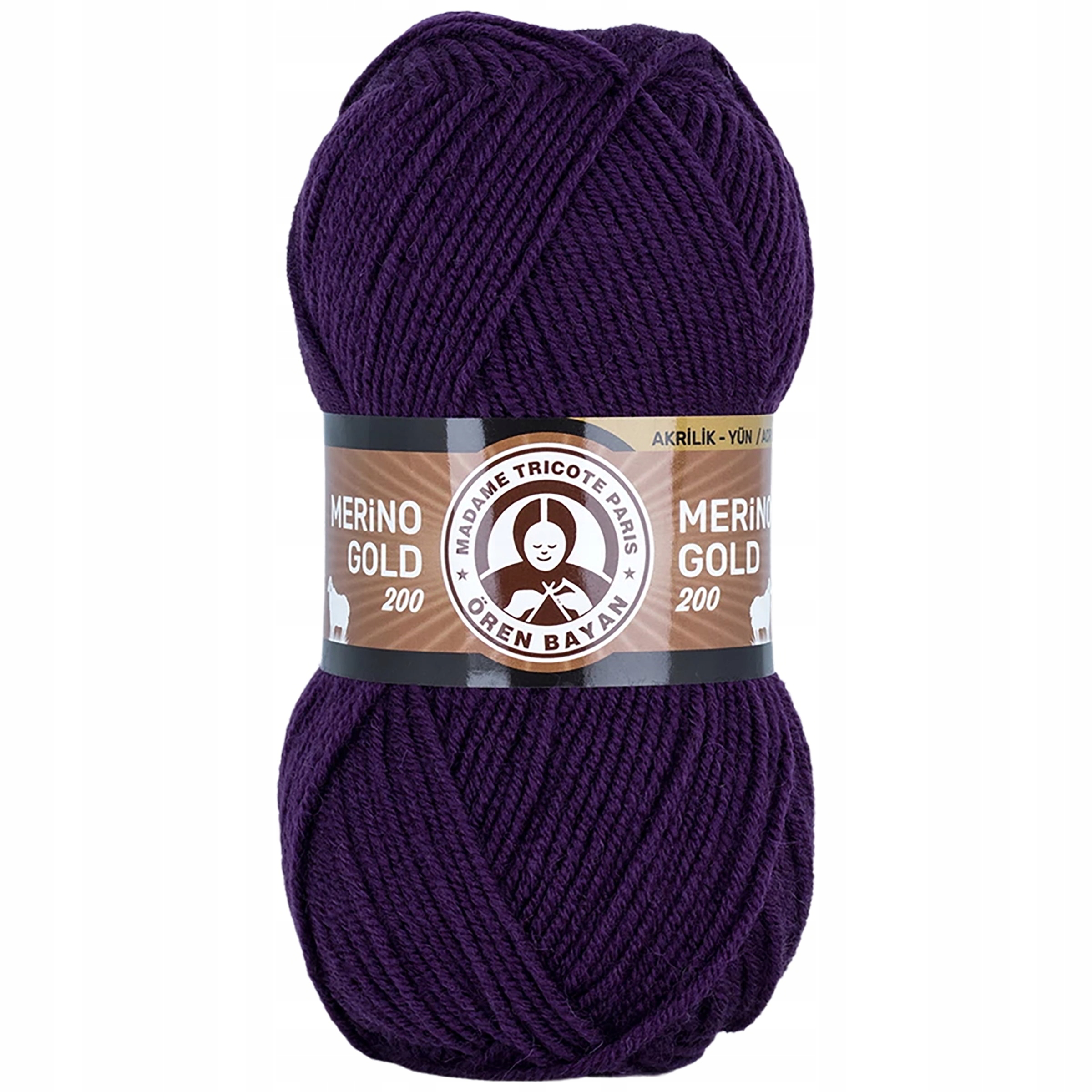 Madame Tricote Paris Merino Gold 200 060 głęboki fiolet