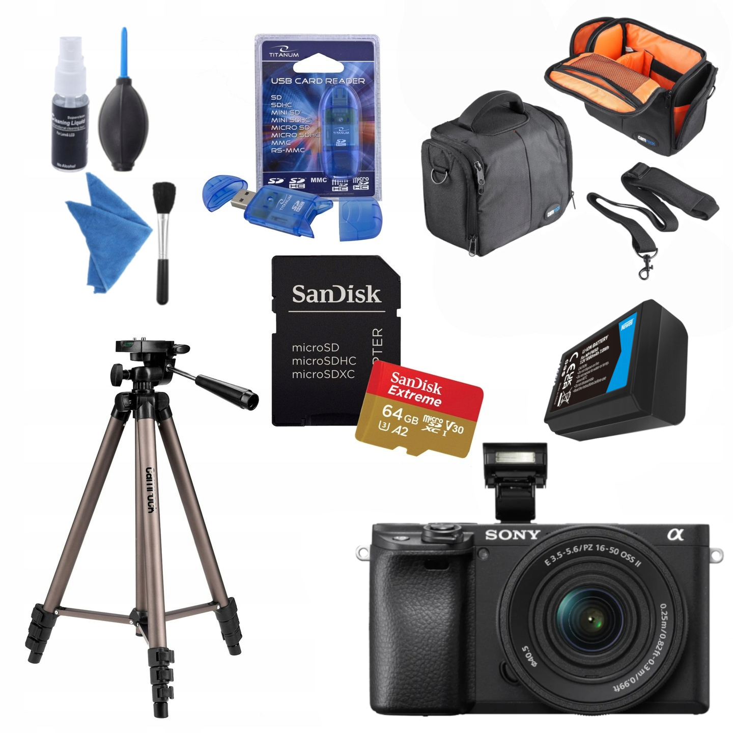 Aparat Sony Alpha 6400 A6400 16-50 II Gen (ILCE6400AKB) Akcesoria 2X Aku