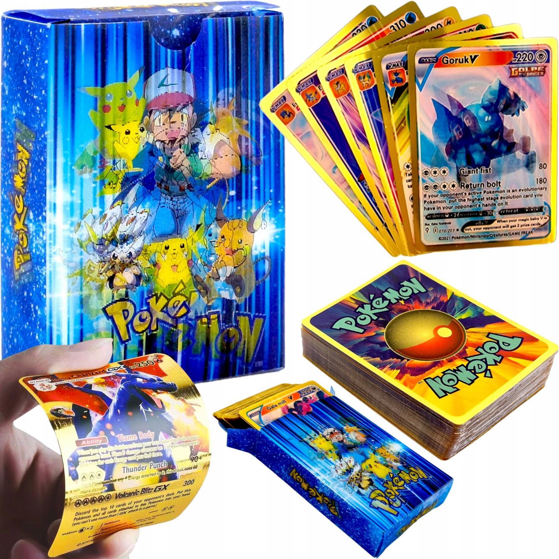 

Karty Pokemon Kolorowe 3D Trójwymiarowe 50 sztuk