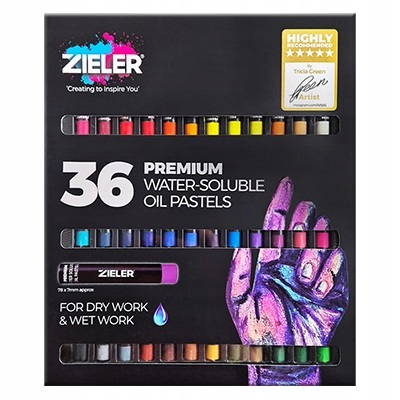 Vodotěsné olejové pastelky Zieler, 36 barev
