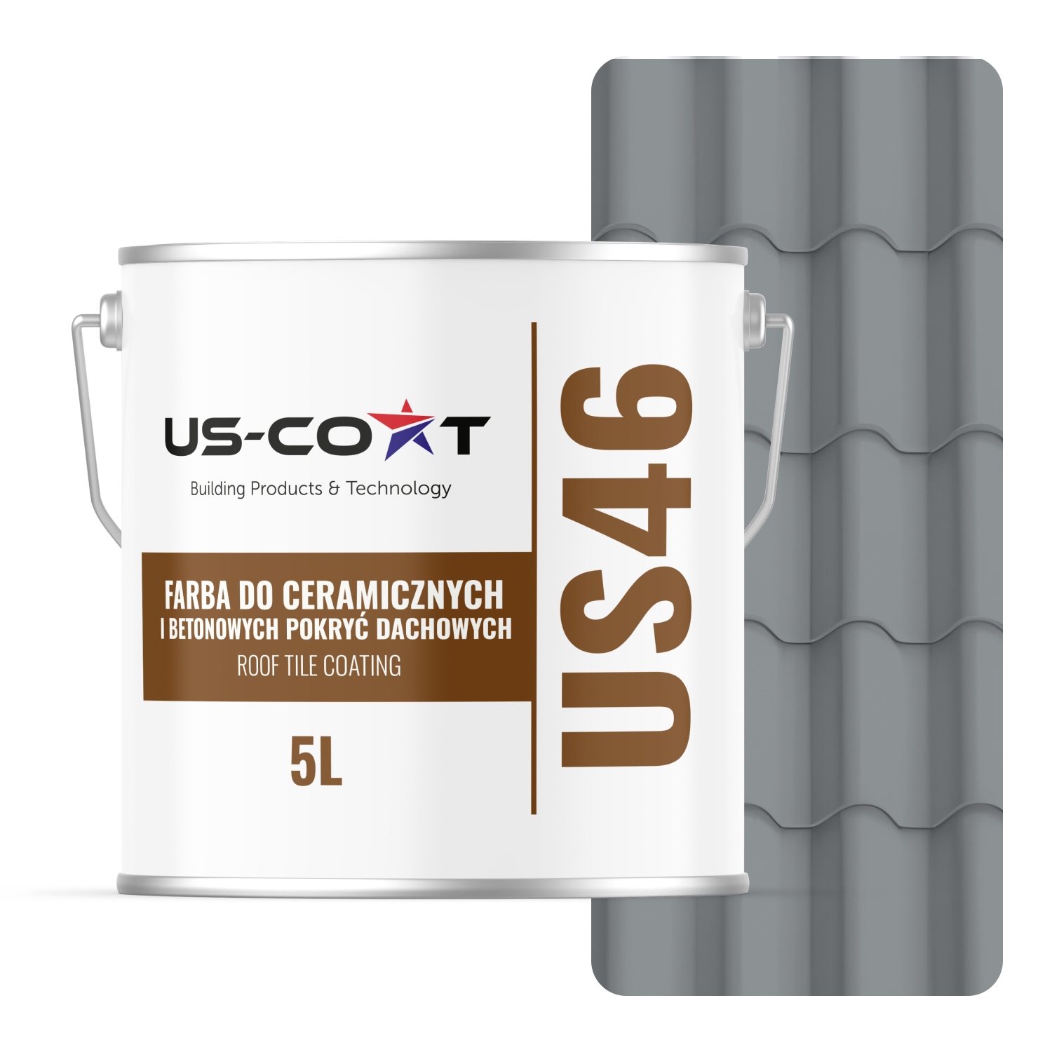 Farba Na Strechu Keramických Betónových Krytín Šedá Farba RAL7045 5 L Lesk
