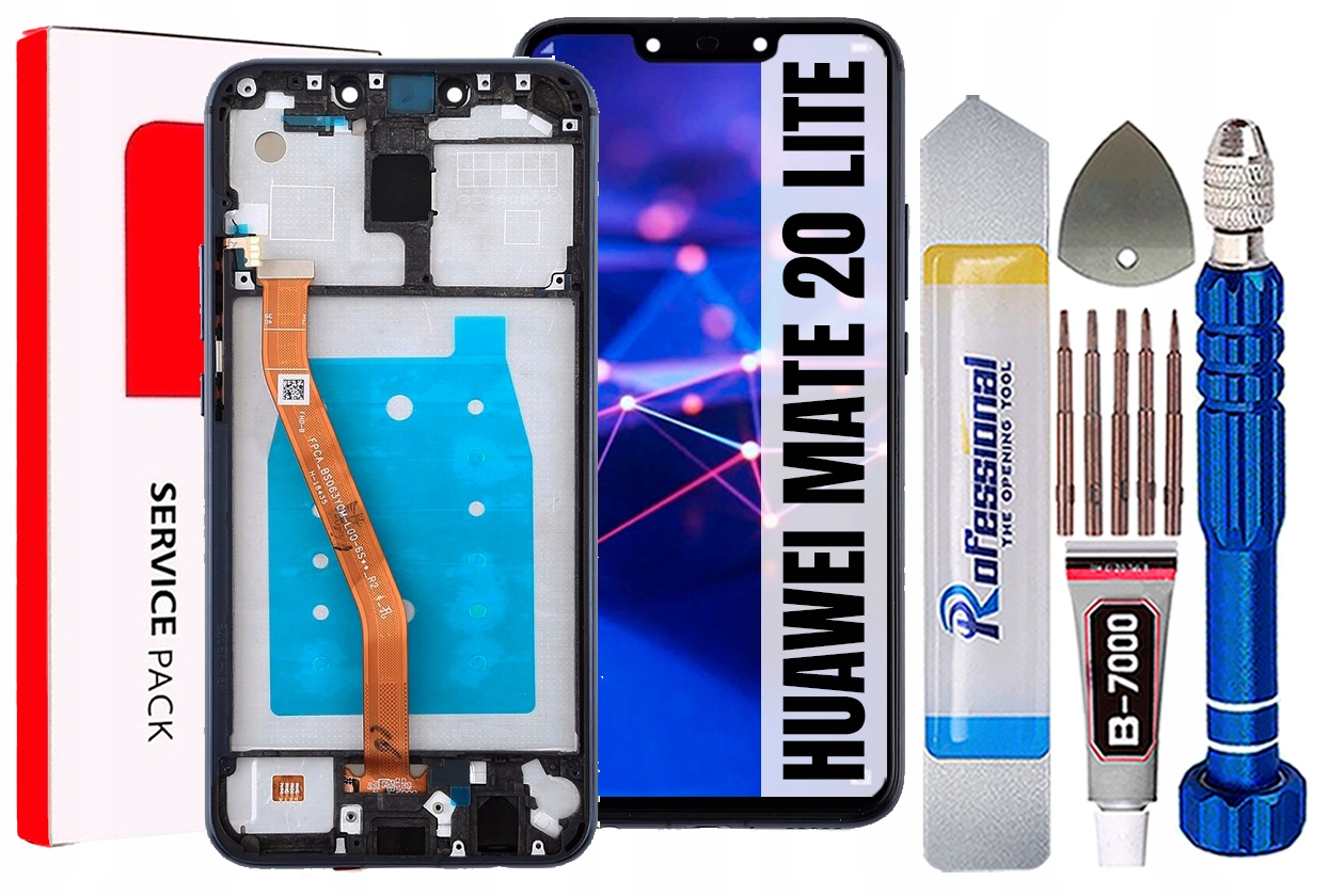 Displej Pro Huawei Mate 20 Lite Originál LCD Rámeček Modrý