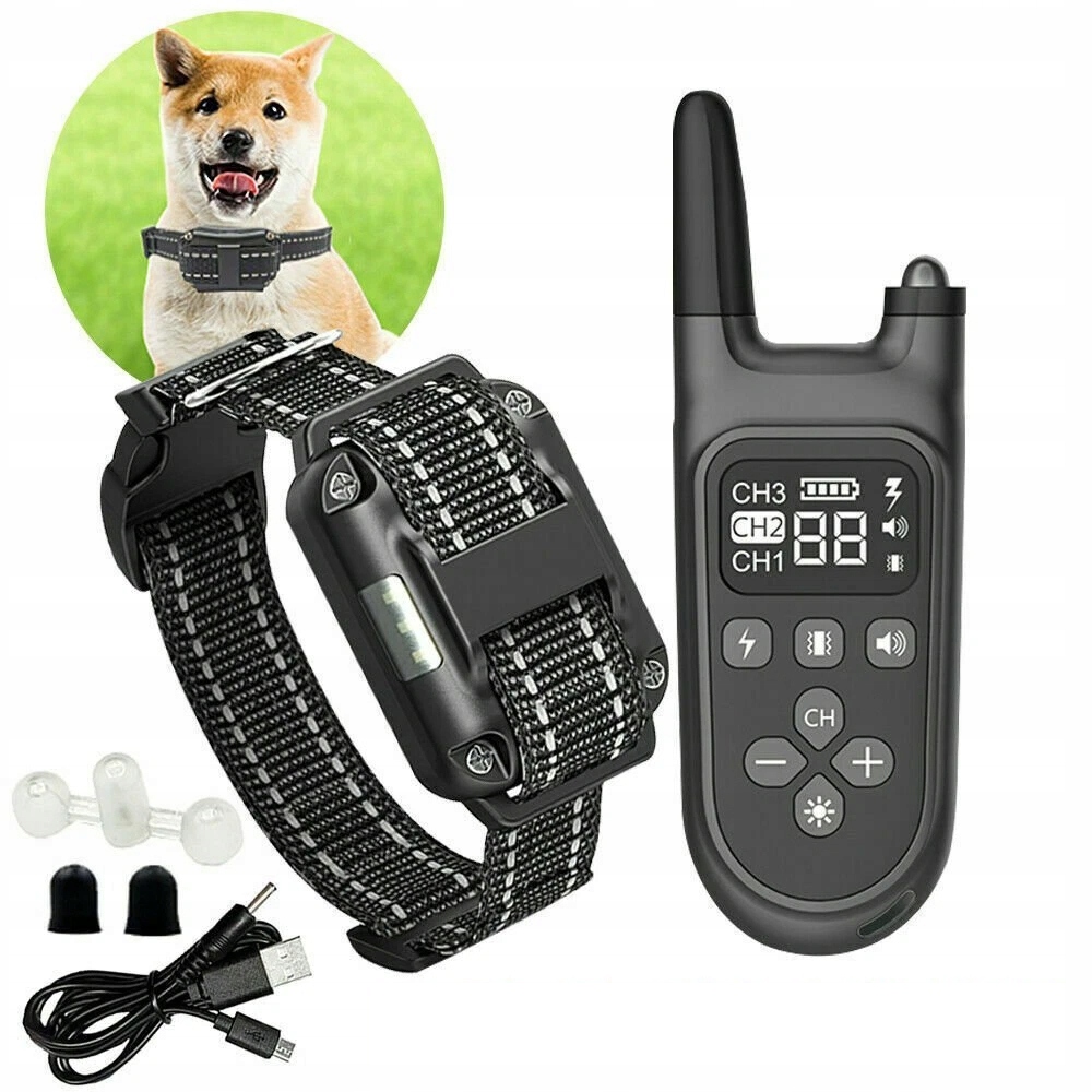 Levně Elektrický Obojek Pro Psa 800 M Protištěkací Pro Výcvik Dálkové Ovládání