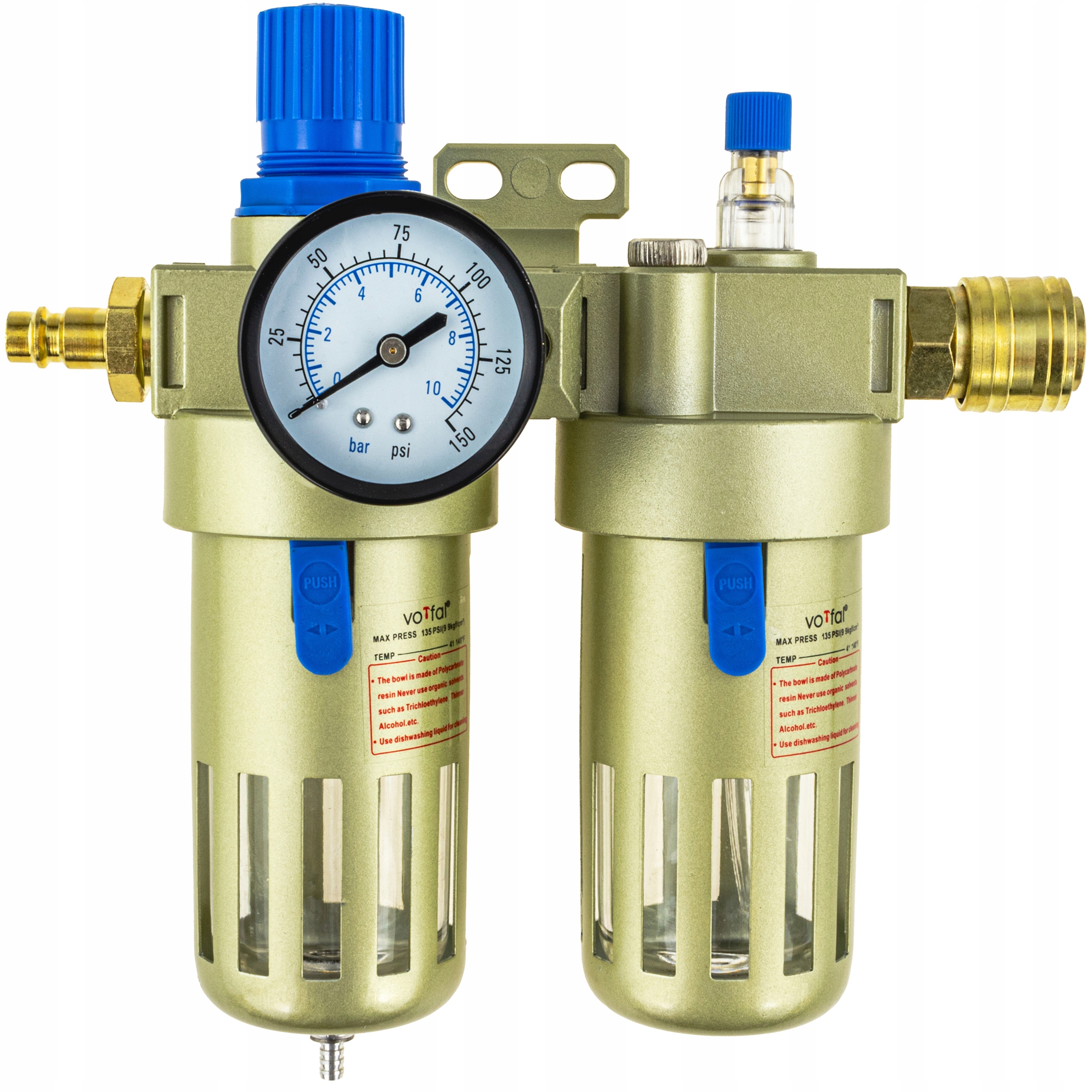 Filtr Odvodňovač Redukce Vzduchu Kompresor 1/2 Oddělovač Dvojitých Konektorů