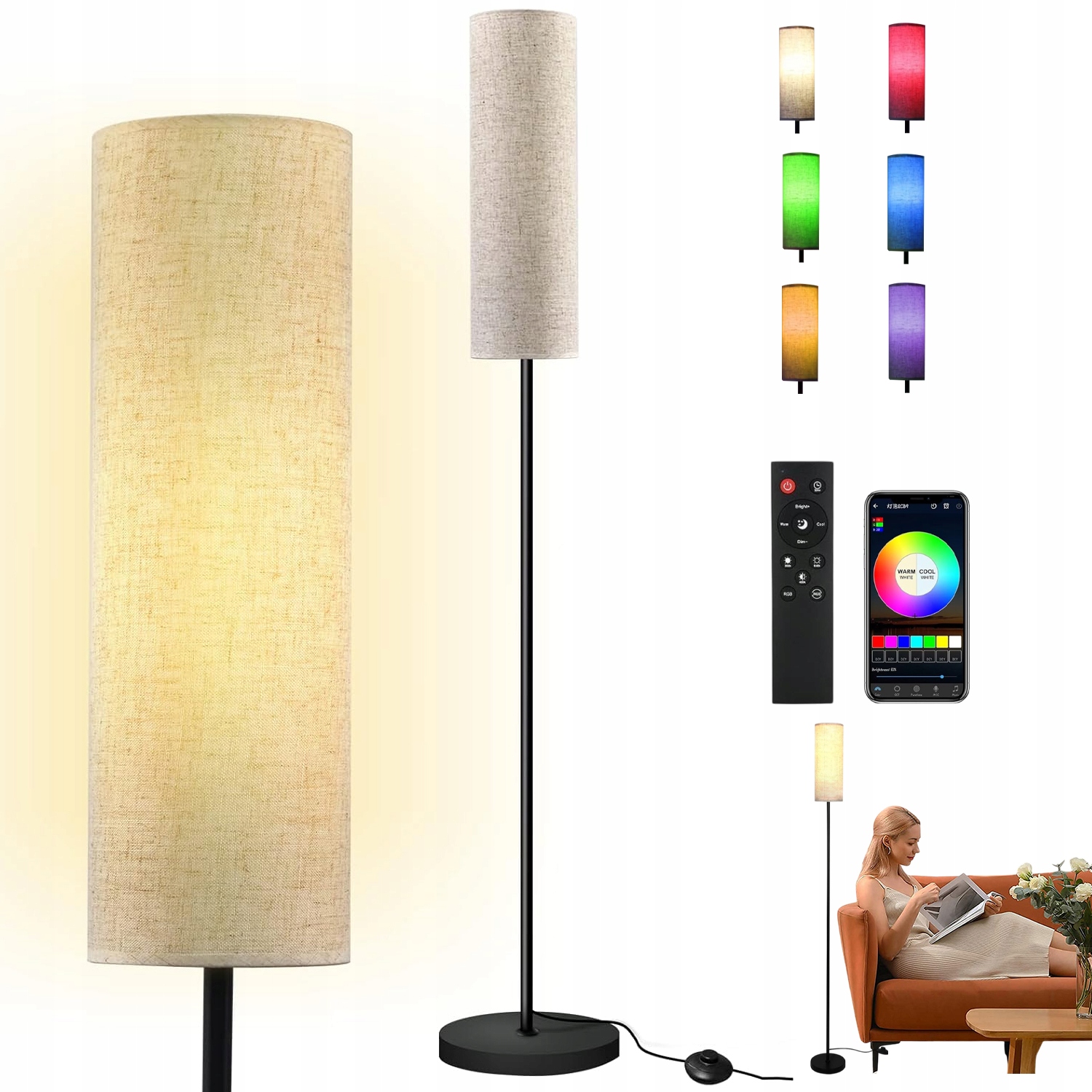 Stojací Lampa S Regulací Jasu A Barvy Do Koupelny A Ložnice