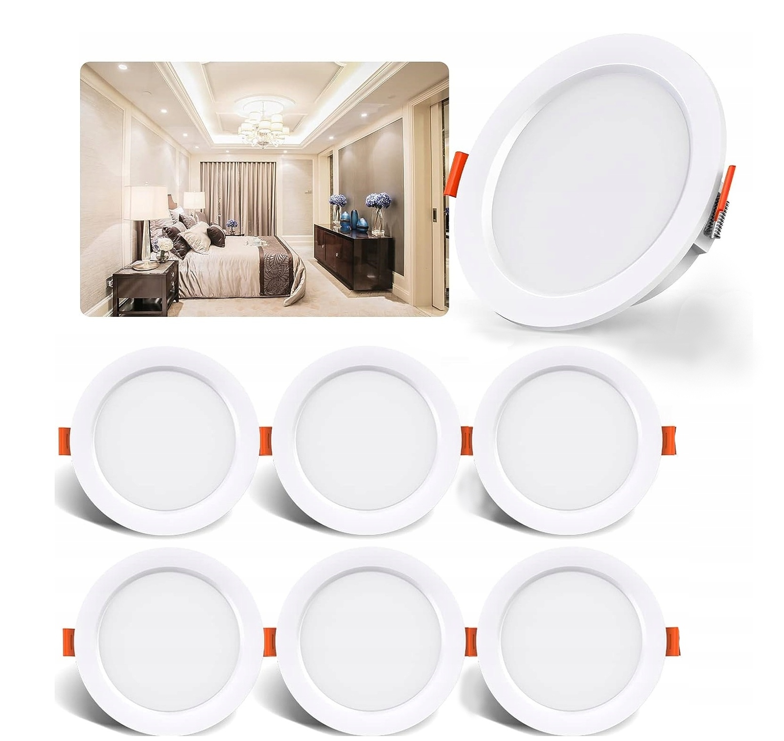 Ouila Led Podomítkový Panel 6 Kusů Teplá Bílá 4000K 5W Set