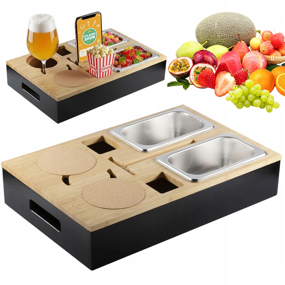 Bambusová Krabička S Korkovými Víčky A Magnetickým Víkem, Černá