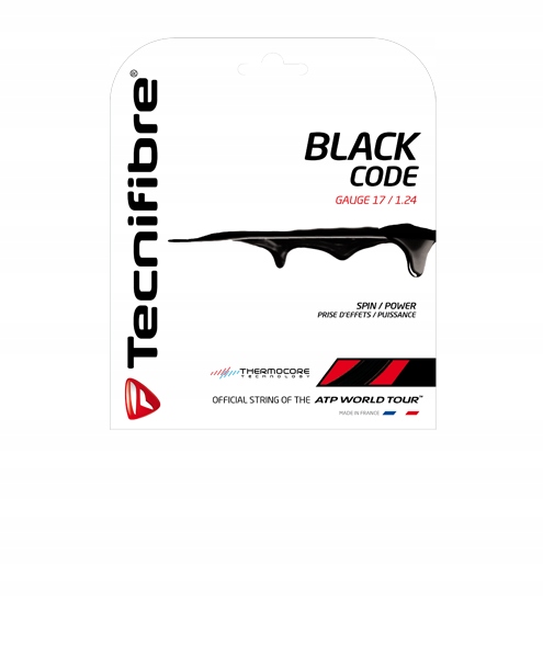 Naciąg tenis Tecnifibre Black Code 1,18mm Czarny