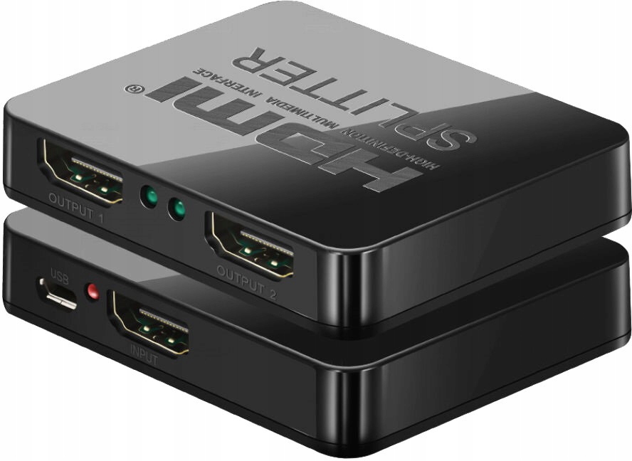 Rozdzielacz Hdmi Premiumcord 1-2 porty, zasilanie Usb, 4K, Full Hd, 3D