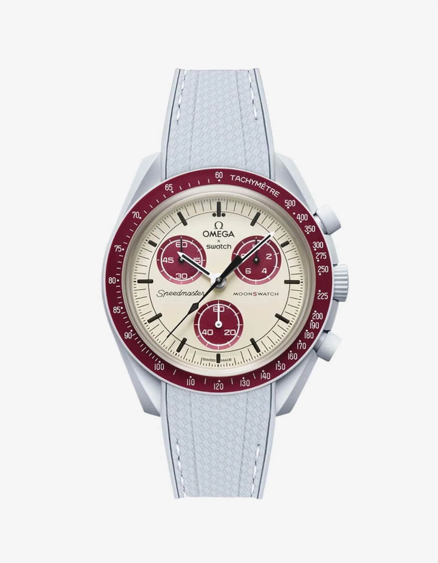OMEGA × SWATCH, MISSION TO PLUTO Swatch Omega x Moon Mission to Pluto Speedmaster Burgundy