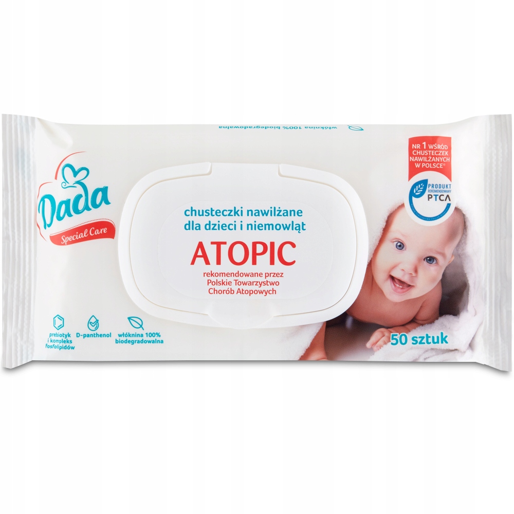 DADA ATOPIC Chusteczki do skóry atopowej 6x50szt Linia Dada