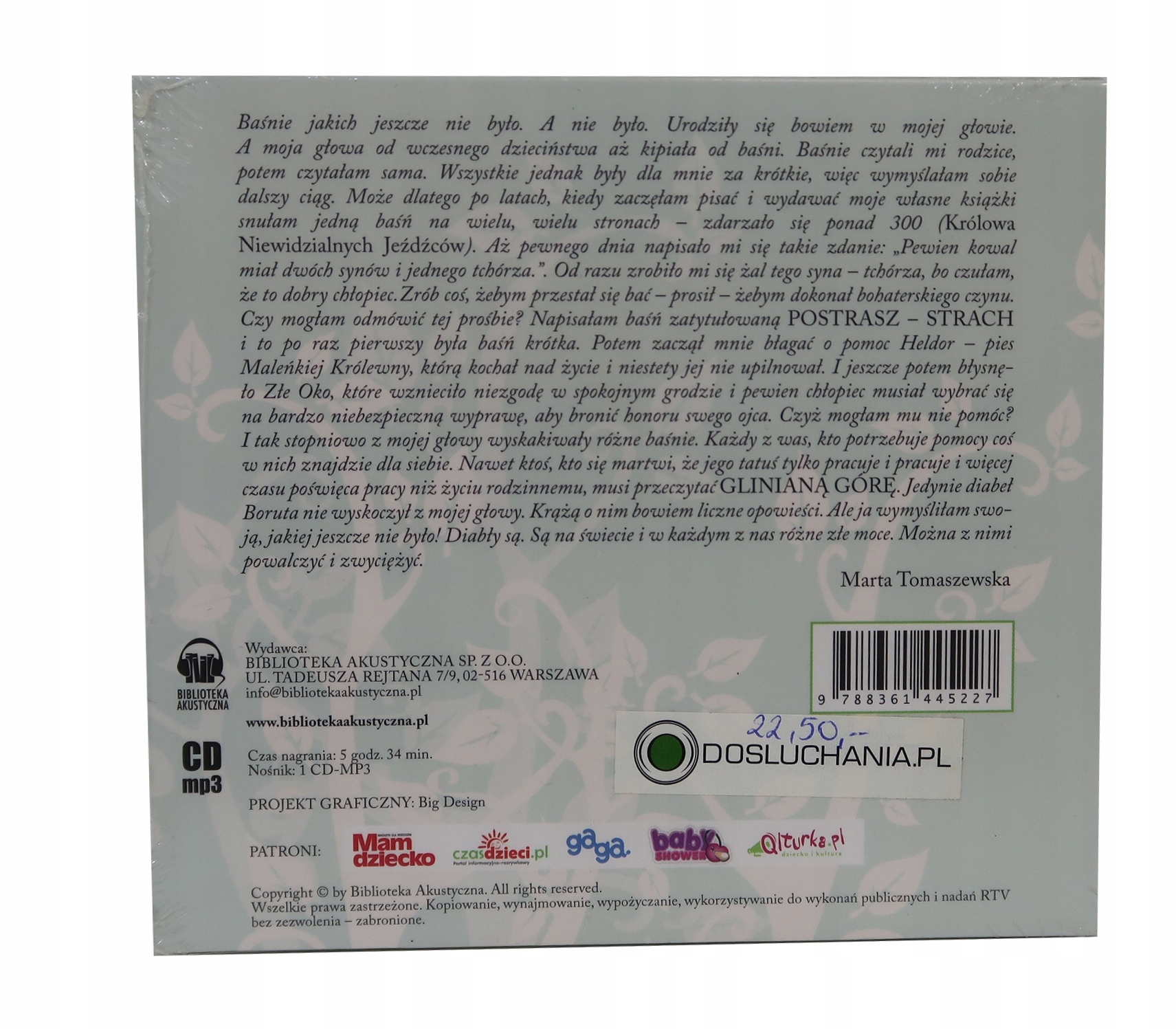 BAŚNIE MARTA TOMASZEWSKA AUDIOBOOK CD Nośnik audiobook CD