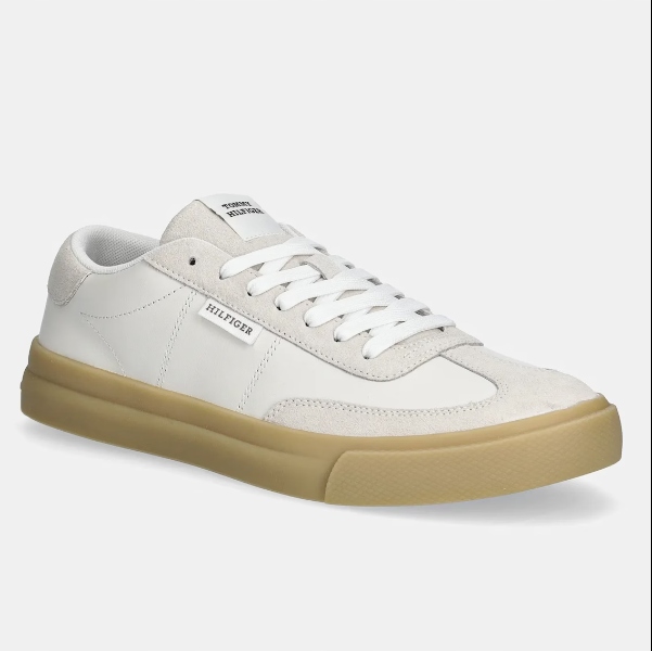 Tommy Hilfiger kožené tenisky Th Cupset Summer Lth FM0FM05487 béžové 42