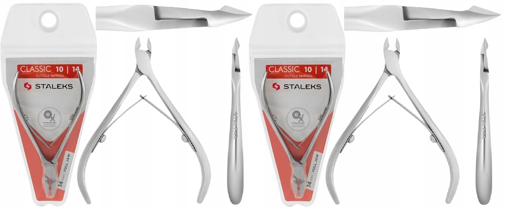 2x Staleks Nůžky na kůži Classic 10 14 mm Ergonomické rukojeti Silný úchop