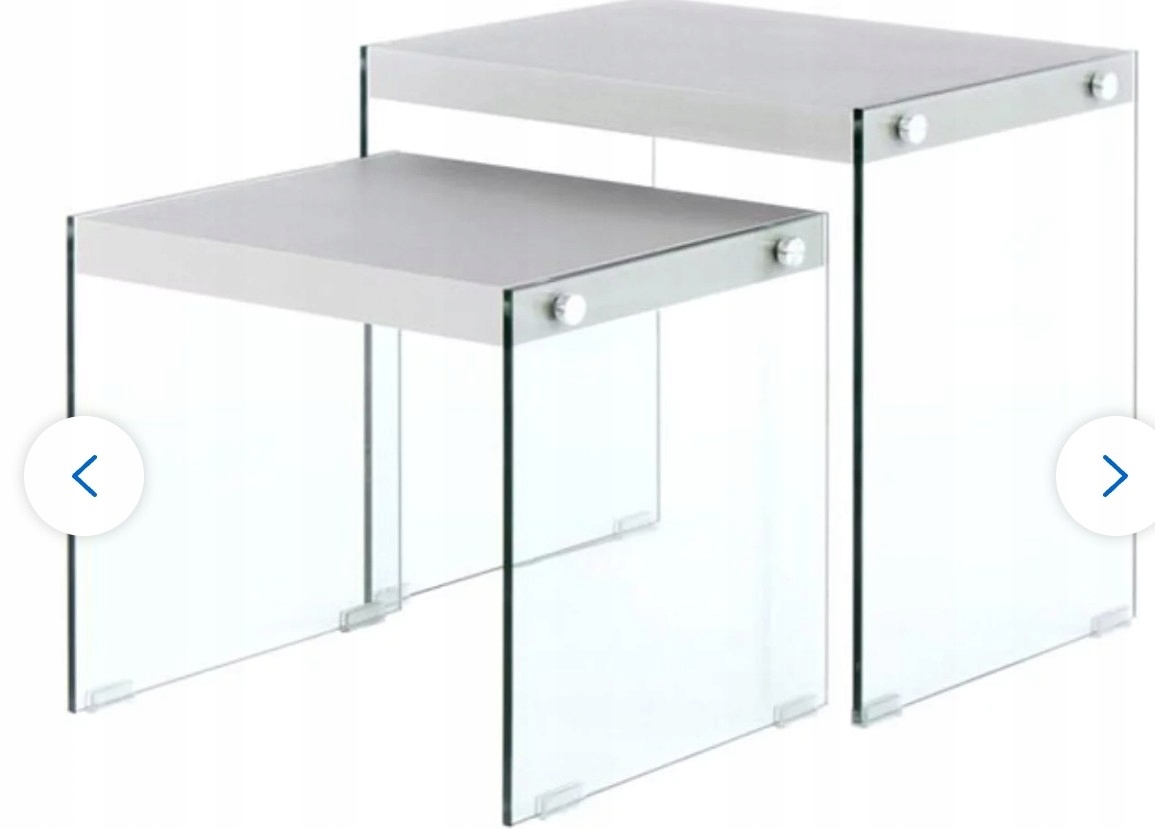 Pomocné stolíky 2ks menšie a väčšie Srebrno/sklenené