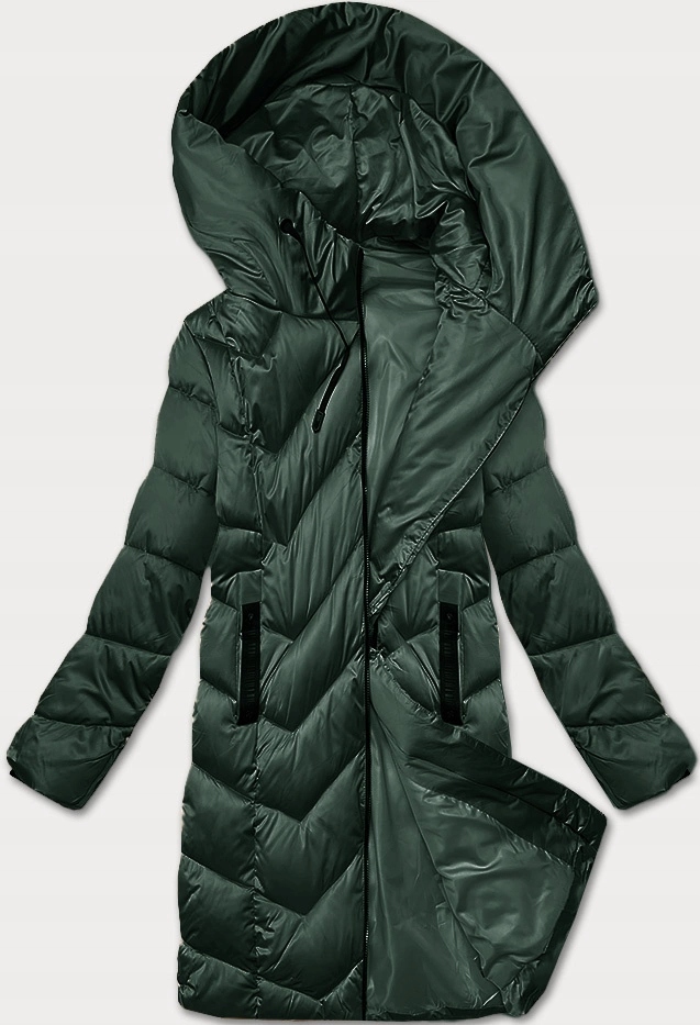 Zimní Bunda Kapuce Tmavě Zelená 52
