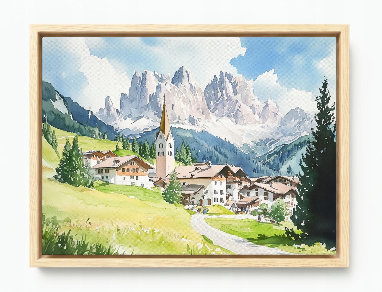 Obraz Rama American Box Krajina Hory Alpy Slovinsko Městečko Vesnice 80x60
