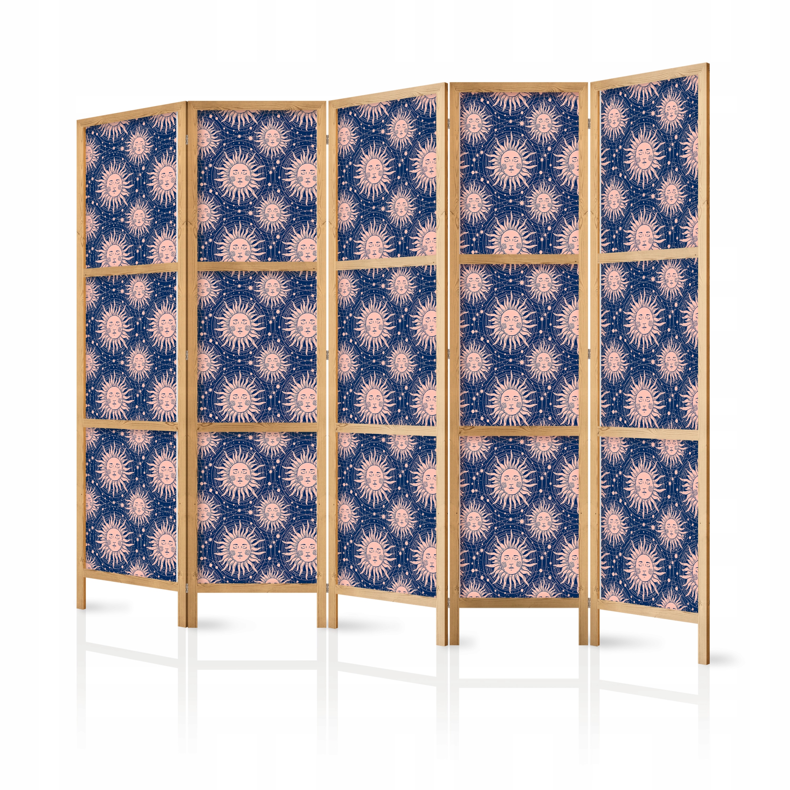 Paraván Japonský Panelový 5-DÍLNÝ Do Obývacího Pokoje Slunce Boho Hvězdy 225x172