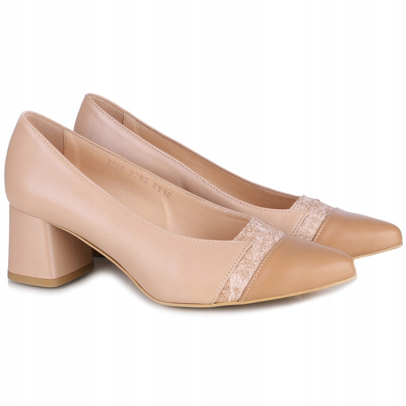 Dámské lodičky Kordel 2798 RUDY479MIX polské béžové Kůže VEL..39