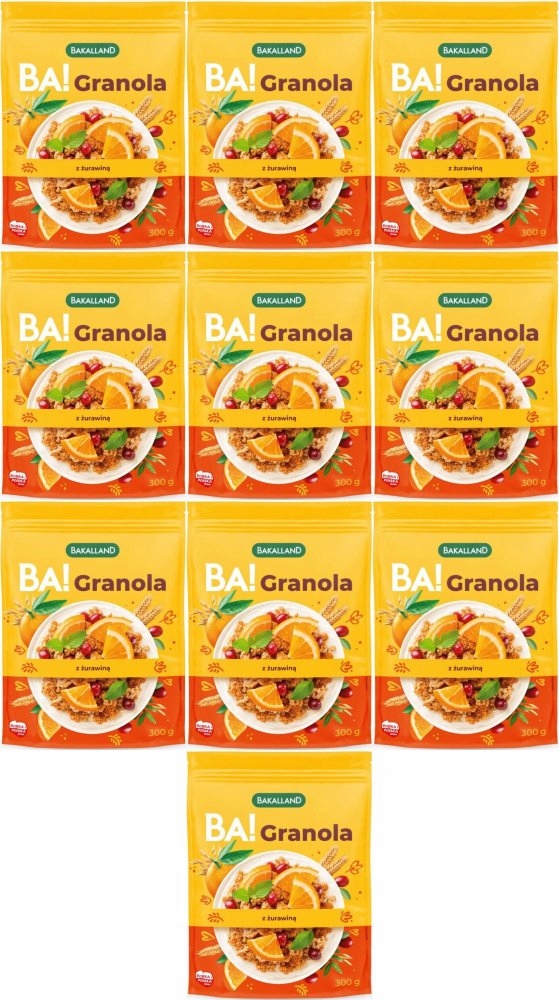 Granola Bakalland Ba! z żurawiną 300g x10