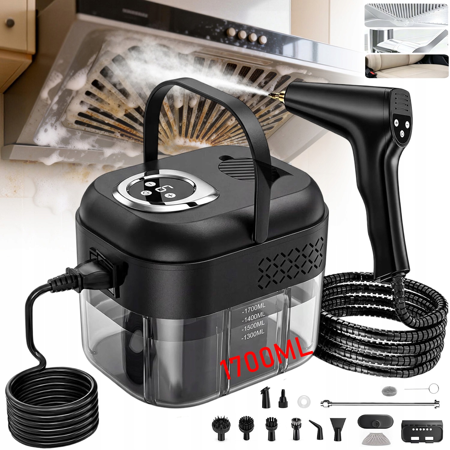 Vysavač Parní čistič 2500 W pro koberce, čalounění, čistič, topení