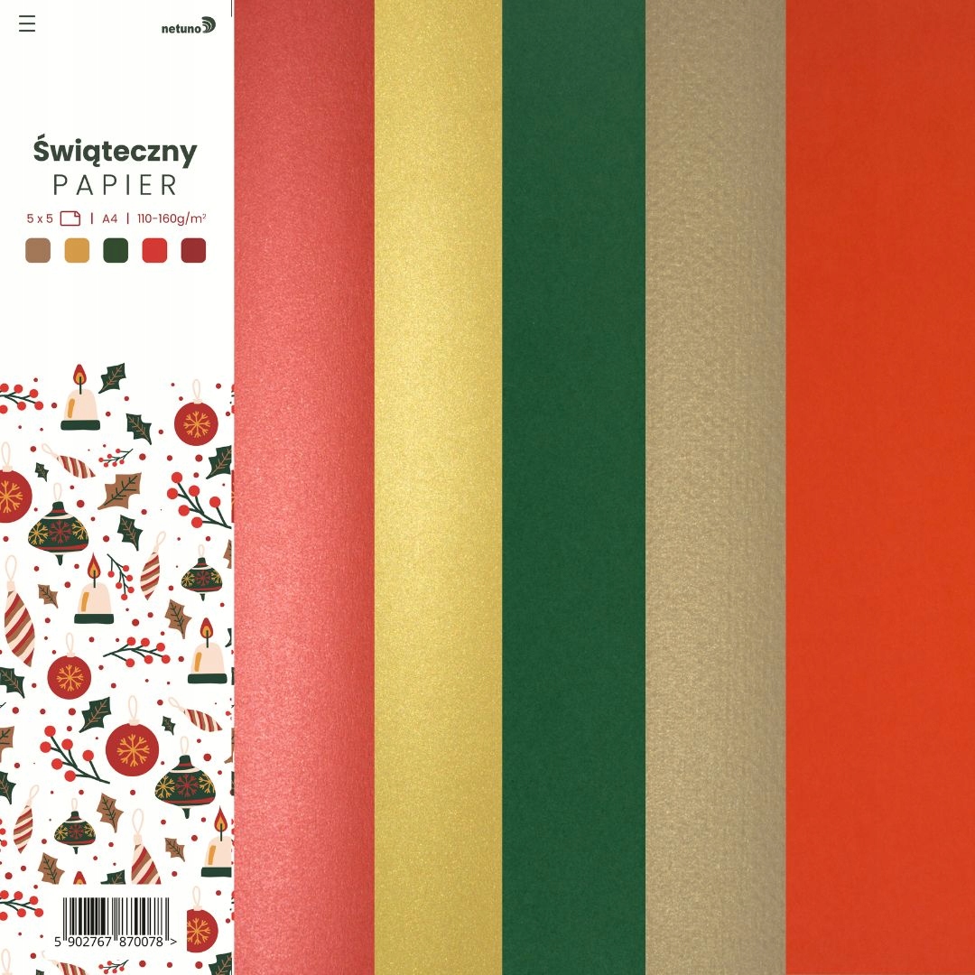 

Papier kolorowy zestaw Święta A4 25ark.
