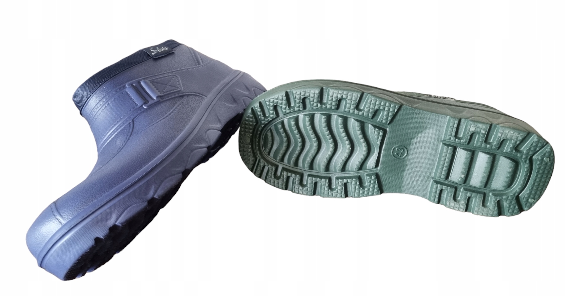 GUMOWCE KALOSZE MĘSKIE LEKKIE BEZ OCIEPLENIA 45 PIANKOWE PIANKA BHP ROBOCZE Kolor niebieski