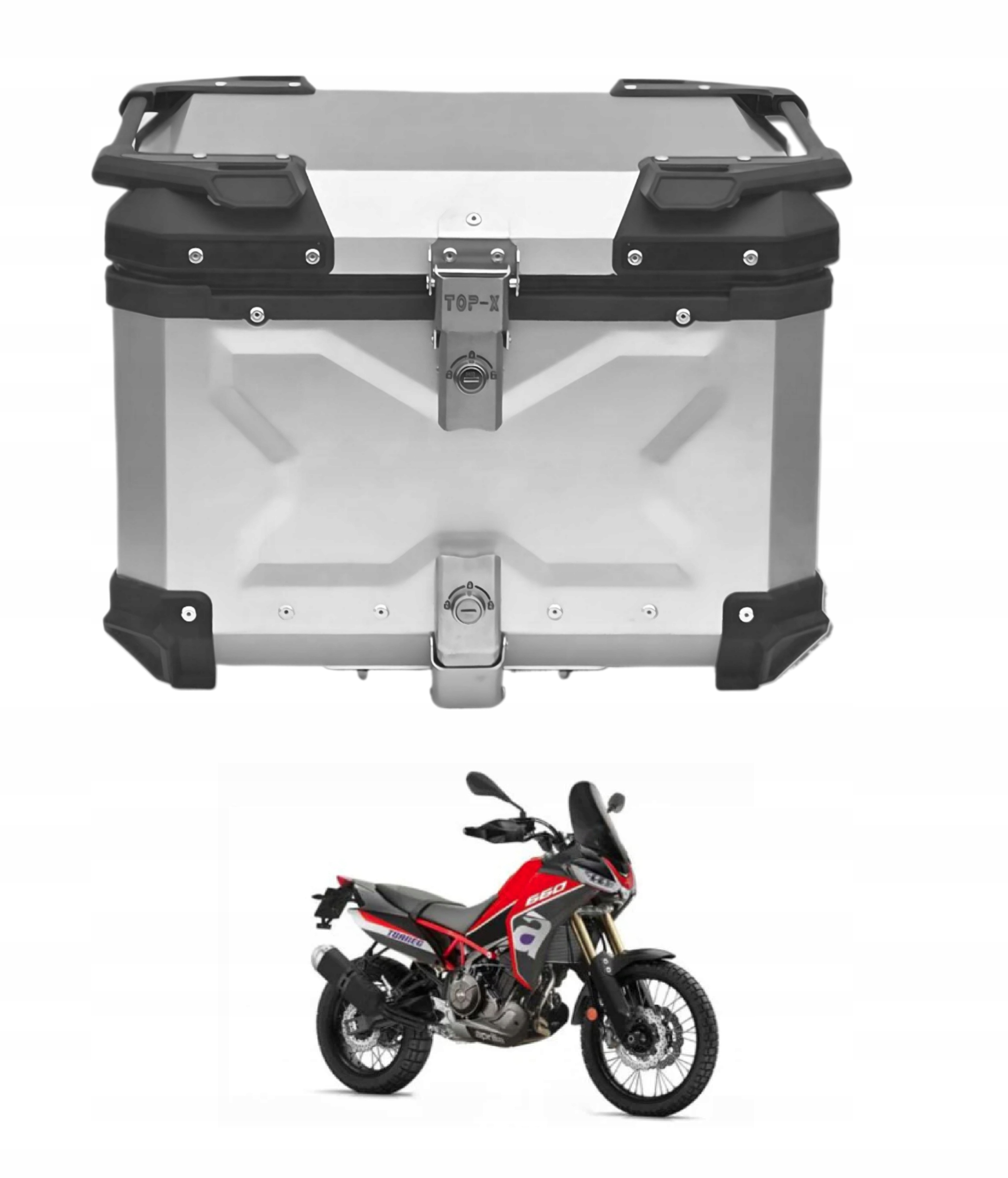 55L centrální motocyklový Kufer Anodovaný Alumniový Aprilia Tuareg Caponord