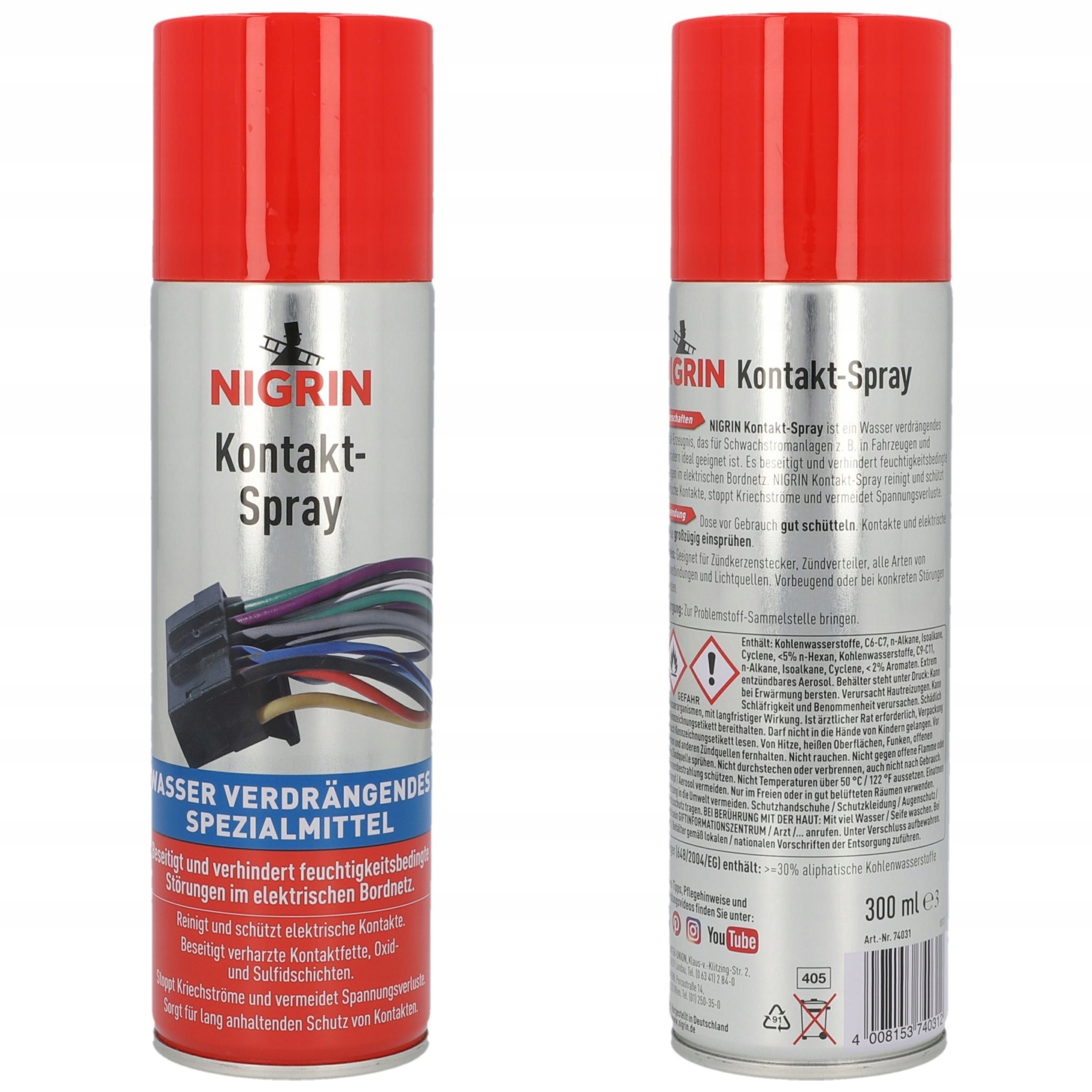 Nigrin Kontakt Spray do Czyszczenia Styków Przewodów Elektrycznych 300 ml