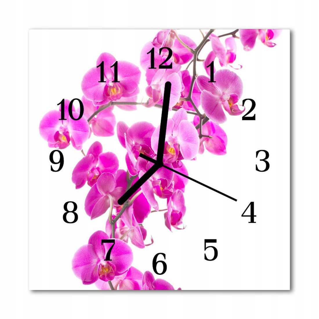 

Zegar szklany ścienny Cichy Storczyk Kwiaty