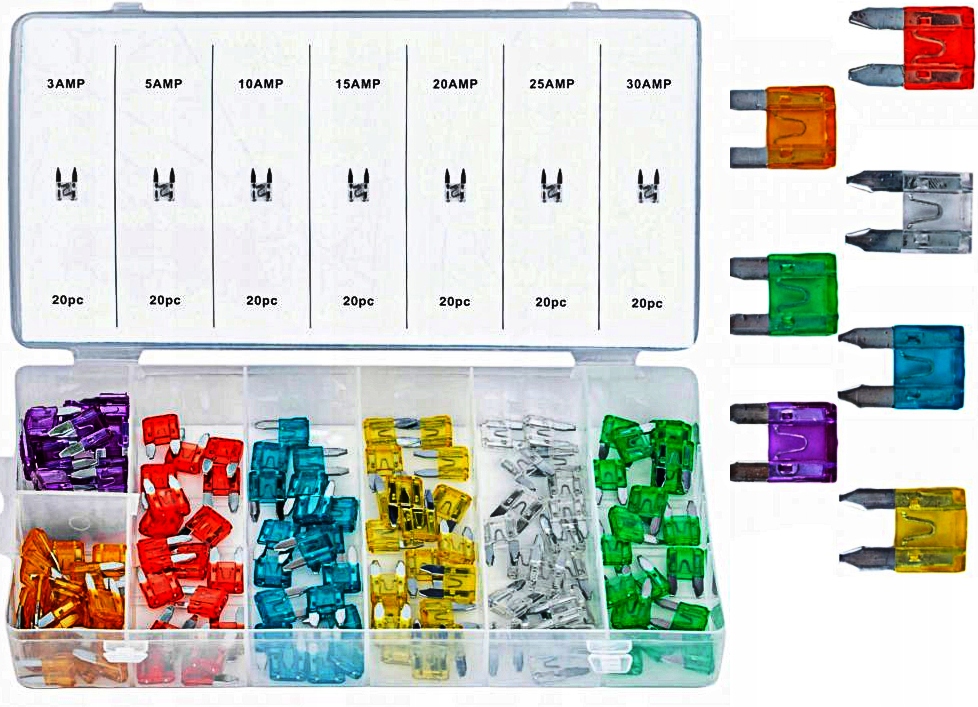 

Zestaw Bezpieczniki Samochodowe 140 Sztuk 3A 30A