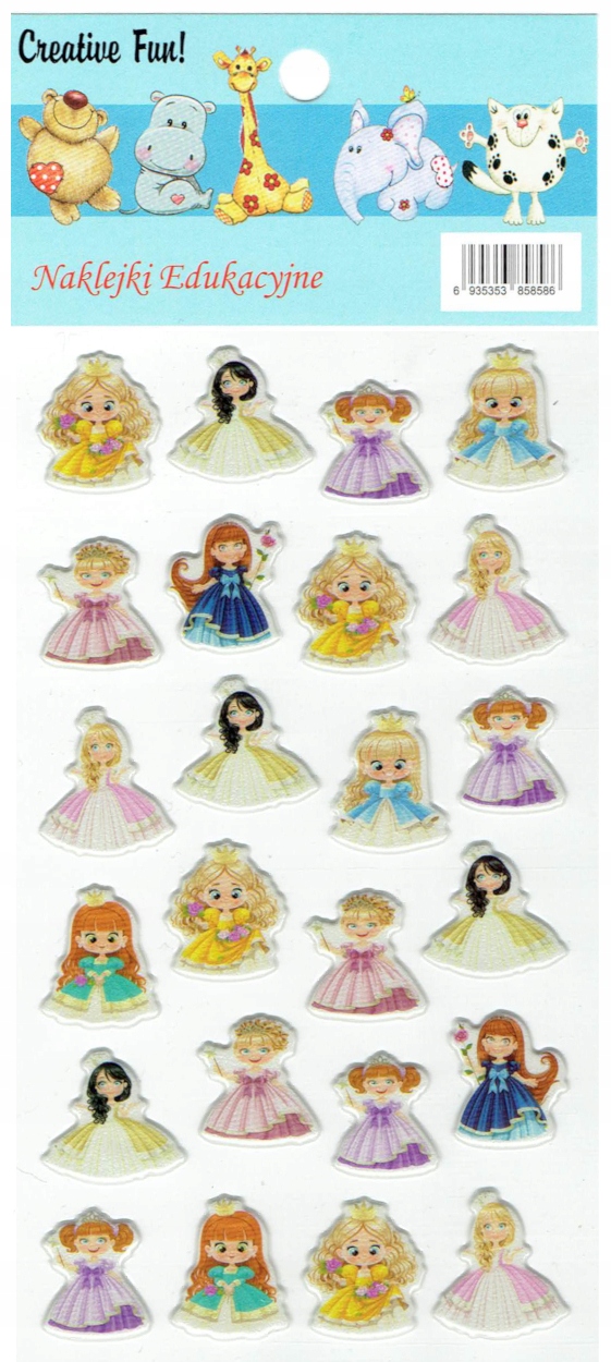 

Naklejki wypukłe puffy księżniczka królewna