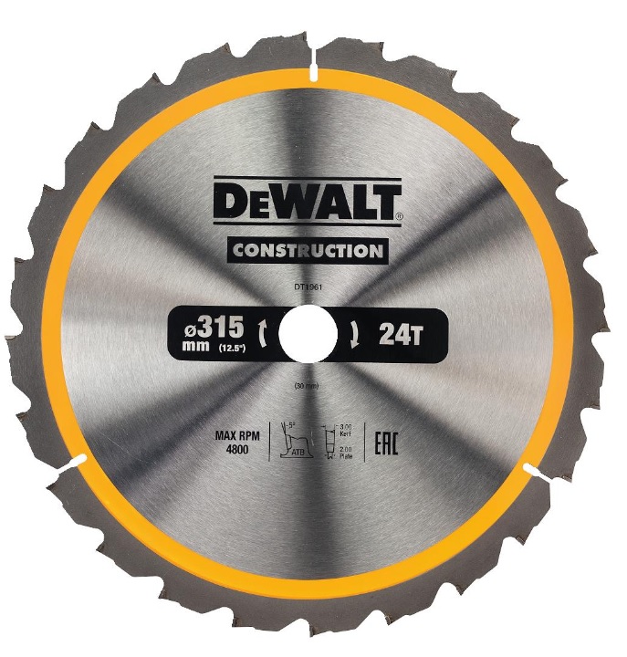 

DeWALT DT1961 tarcza piła do drewna 315 x 30 24z