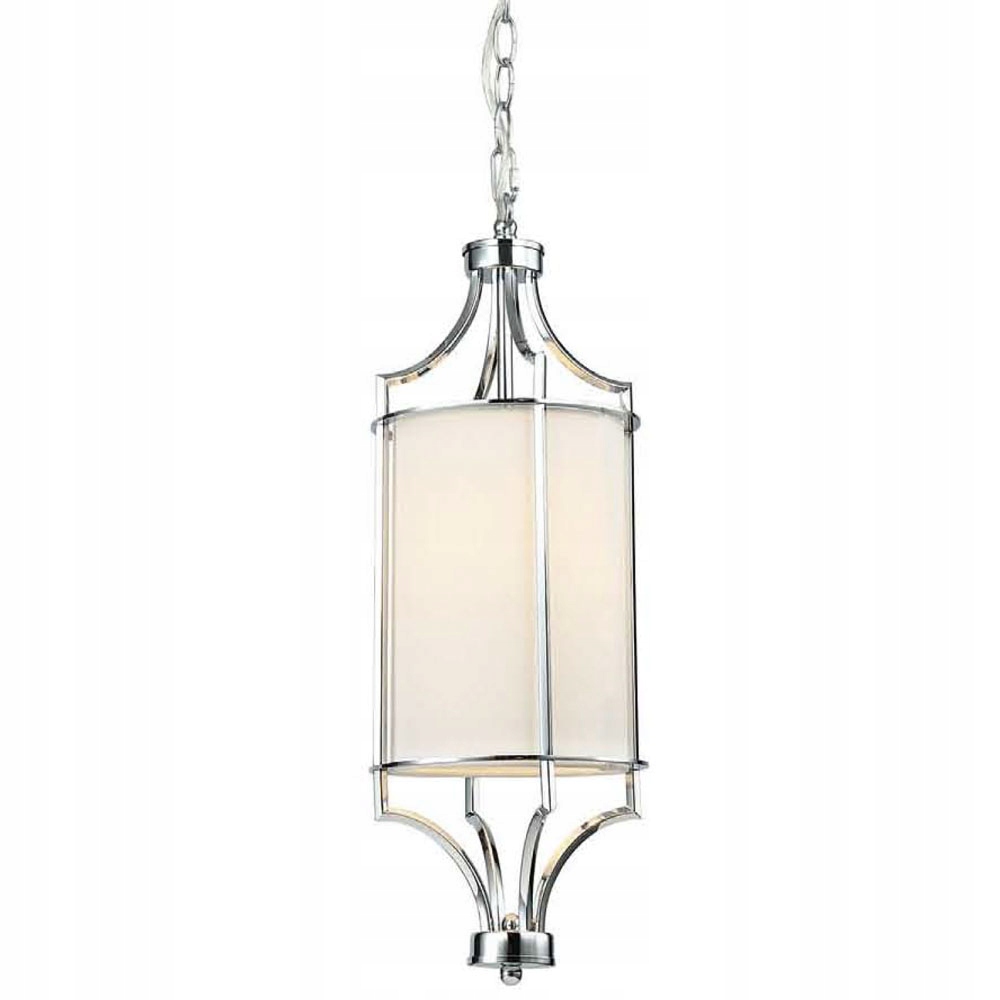 Lampa wisząca do salonu hotelu korytarza sypialni chrom żyrandol z abażurem
