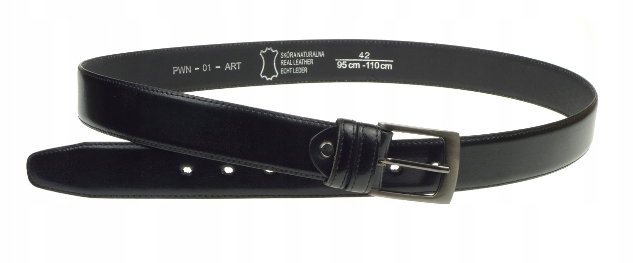 

Pasek Skórzany Męski Czarny Skóra Licowa szer3,4cm