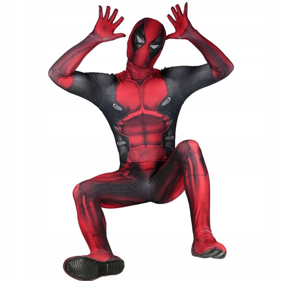 STRÓJ PRZEBRANIE KOSTIUM DEADPOOL COSPLAY DLA DOROSŁYCH +2 MIECZE 164/170 Marka Hopki