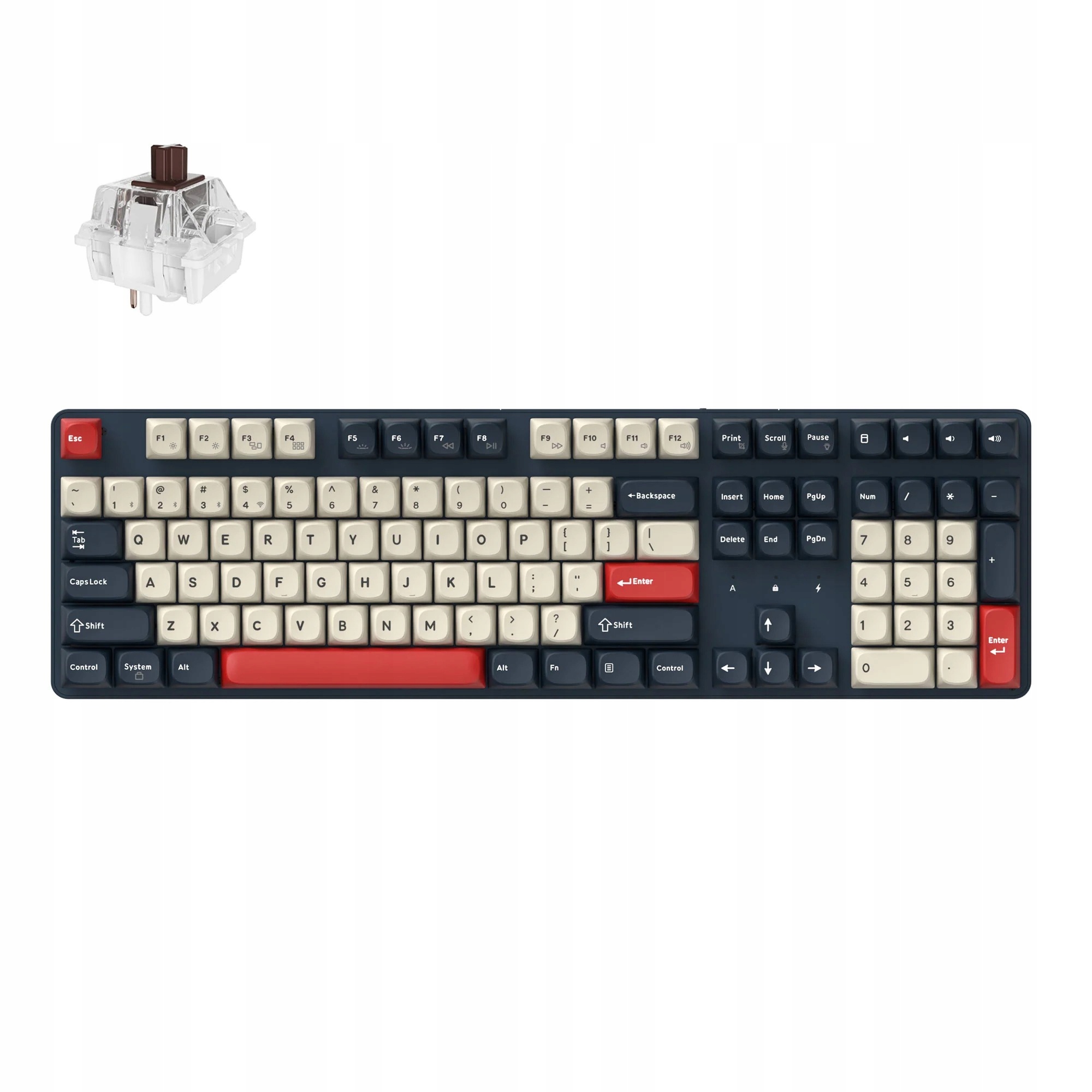 Keychron J5 Bezdrôtová mechanická klávesnica Rgb Qmk Hot Swap Brown