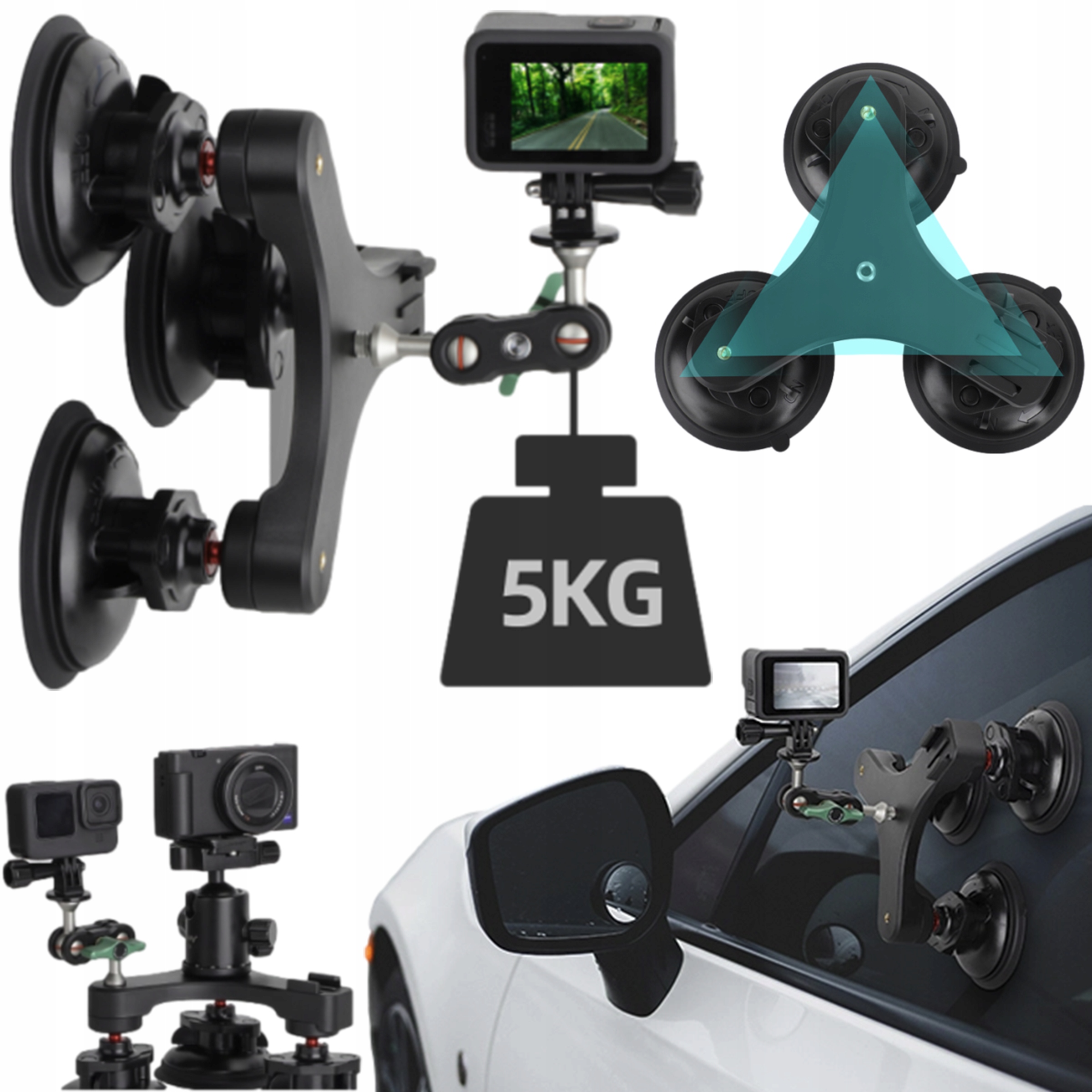 Odolný silný držák pro sportovní kamery pro karosérii Dslr 1/4 a 3/8 palce