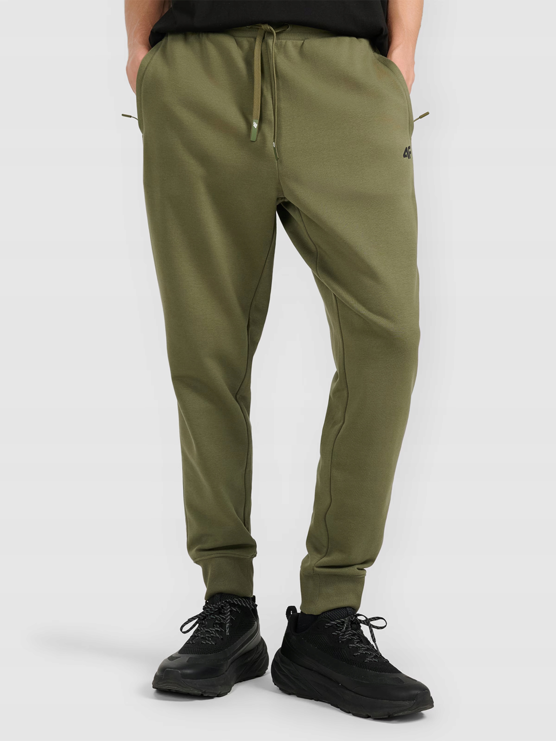 Pánské Teplákové Kalhoty 4F Bavlněné Joggery Dlouhé Khaki Regular S