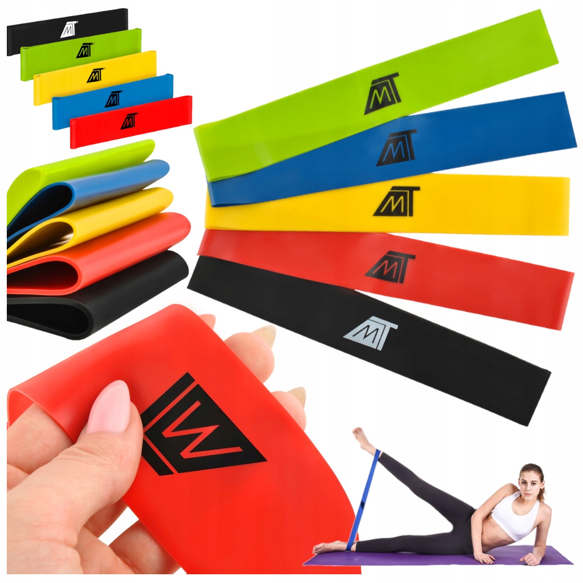 

Zestaw 5 Gum Do Ćwiczeń Mini Band Taśmy Fitness
