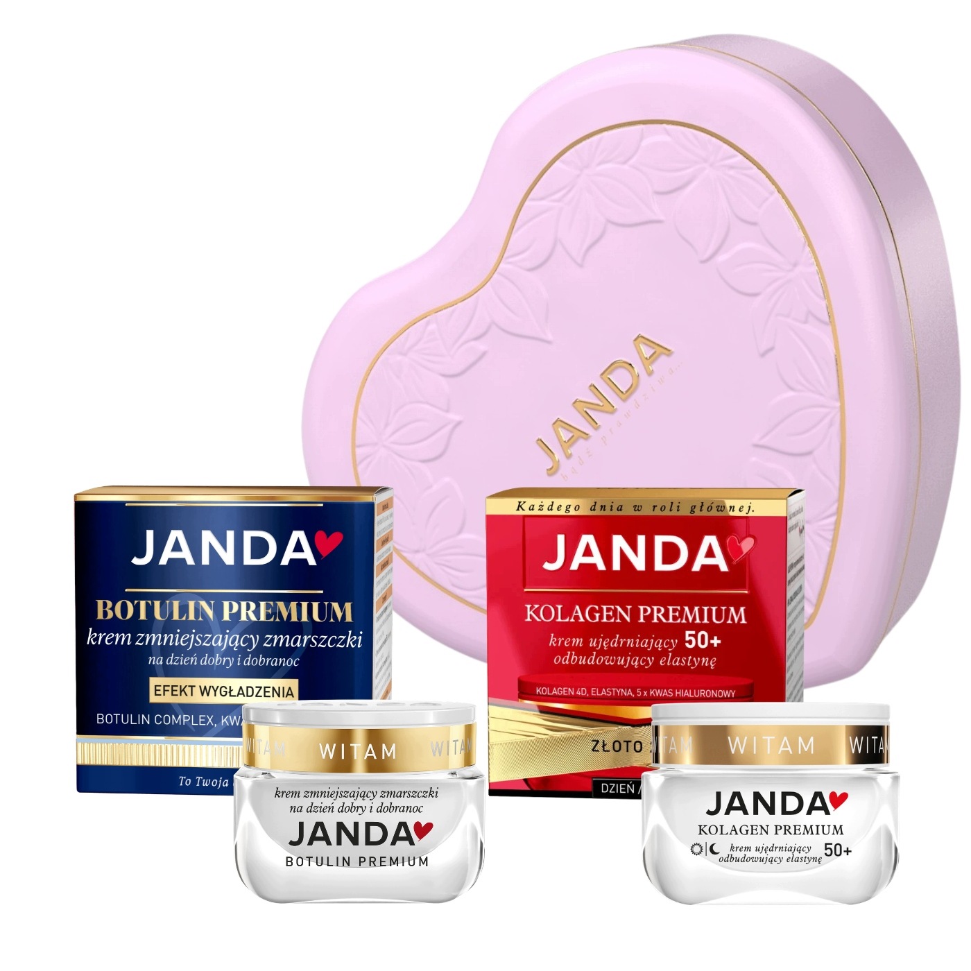 Janda Zestaw Krem Botulin Premium dzień noc Kolagen Premium 50+ Puszka