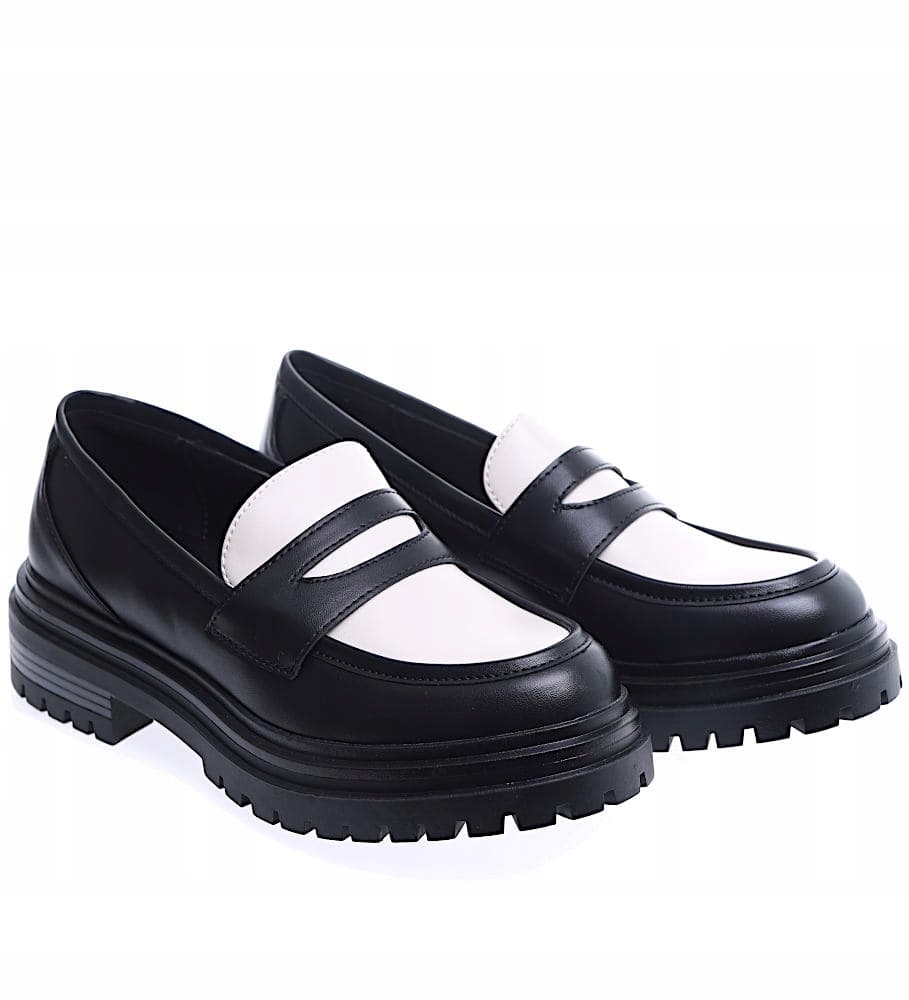 Loafersy mokasyny czarne mokasyny damskie r. 38 Rozmiar 38