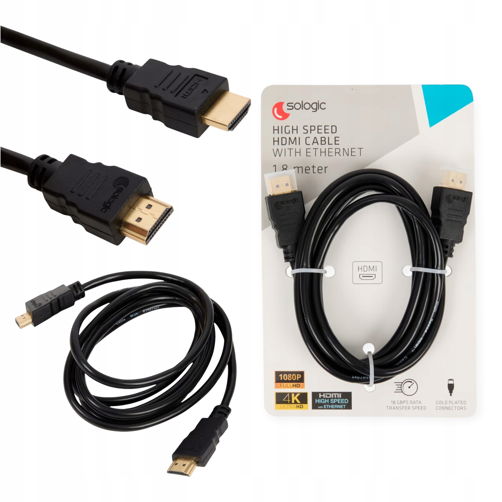 Kabel Hdmi Sologic 2522982 Hdmi Hdmi 1,8 m