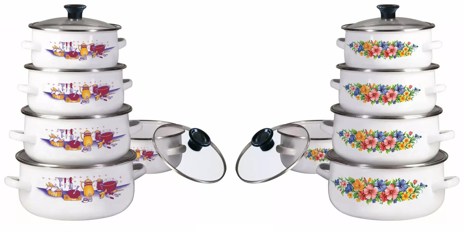 Zestaw emaliowany garnkow garnki emaliowane garnek