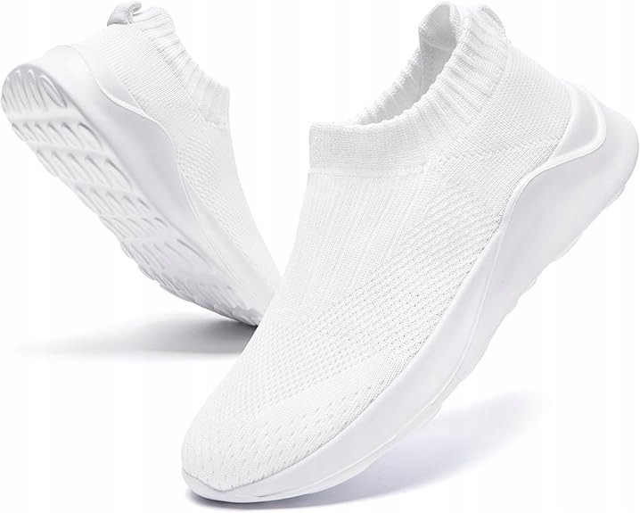 Caiqdm Dámské nazouvací běžecké boty Prodyšná síťovina Bílá 36