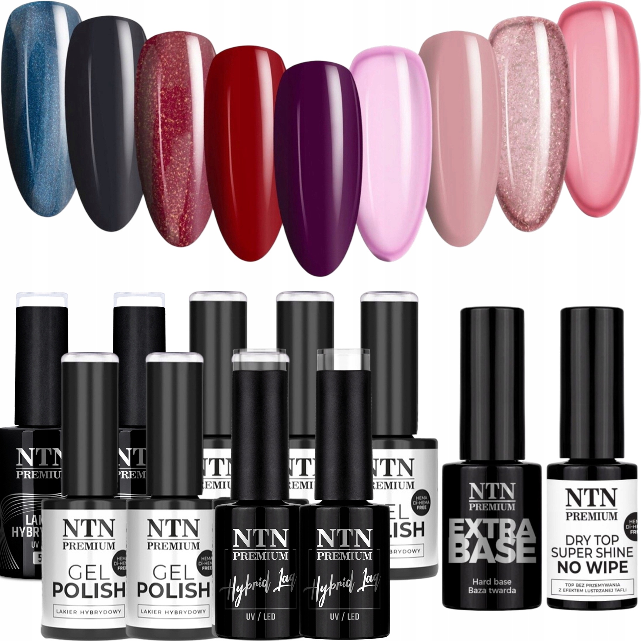 9x Hybridní lak Ntn 5g Romantica Collection Báze Top Set